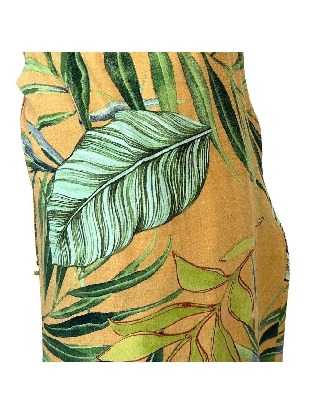 Kauf Mustard Yellow Tropical Sexy Viscose Sundress Size M - Picture 14 of 14